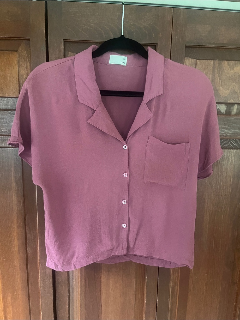 Wilfred Free Dusty Mauve Cropped Button-Down Shirt